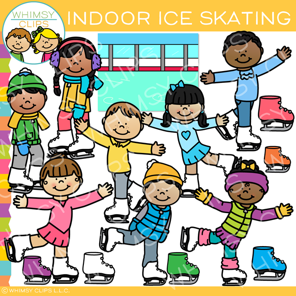 Kids Indoor Ice Skating Clip Art