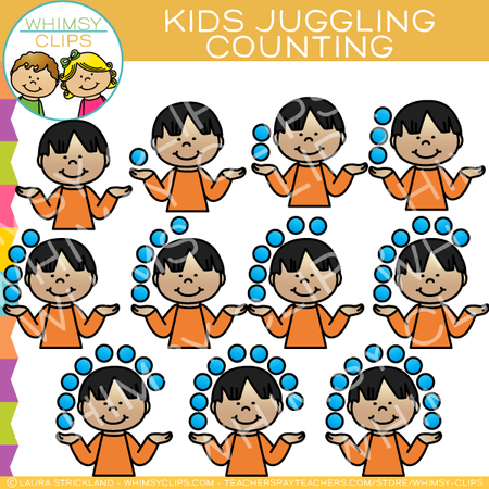 Juggling Kids Counting Clip Art