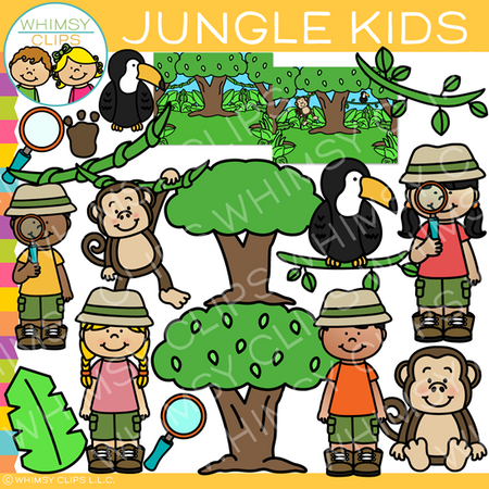 Jungle Kids Clip Art