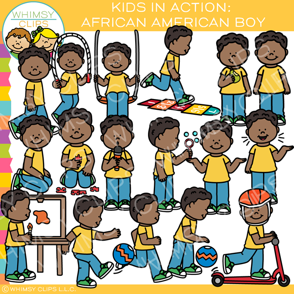 African American Boy Clip Art