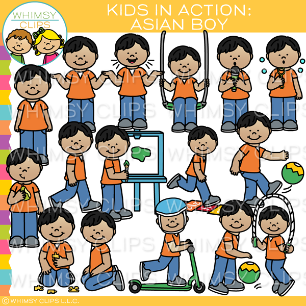 Kids In Action Clip Art