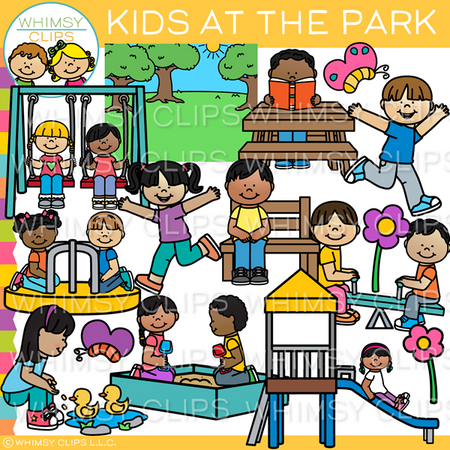 Kids at the Park Clip Art