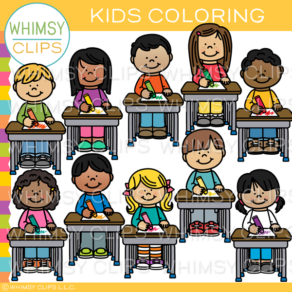 Whimsy Clips Color Kids Coloring Clip Art, Images & Illustrations | Whimsy Clips