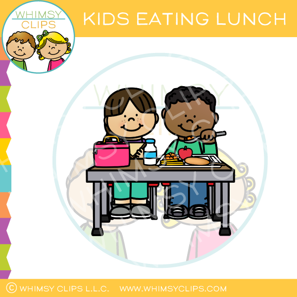 Kids Eating Lunch Clip Art