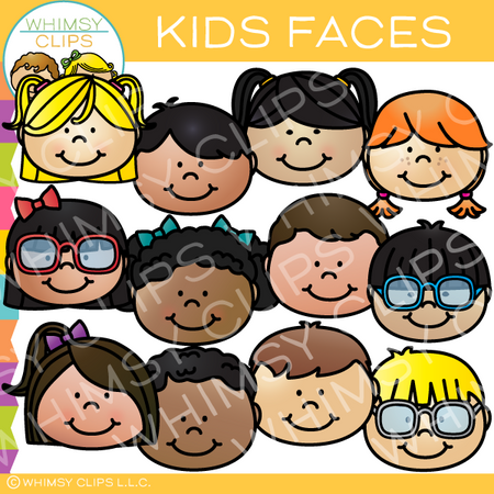 Kids Faces Clip Art