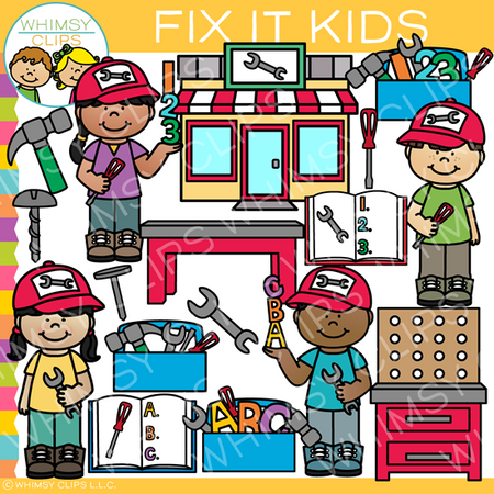 Fix It Kids Repair Shop Clip Art