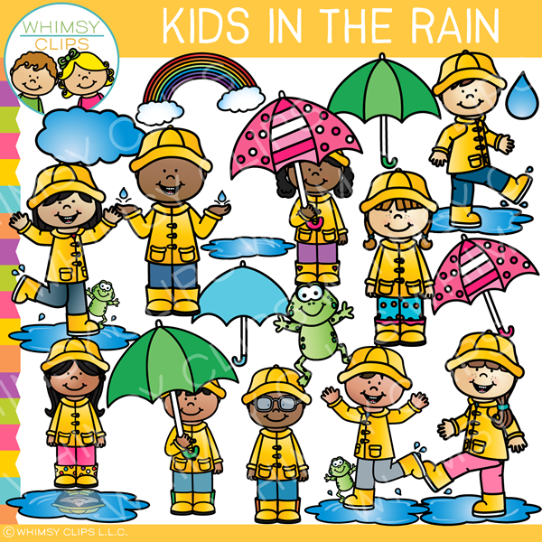 Rainy Day Kids Clip Art