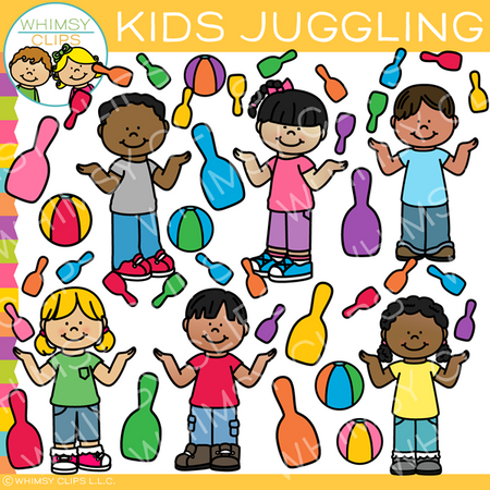 Kids Juggling Clip Art