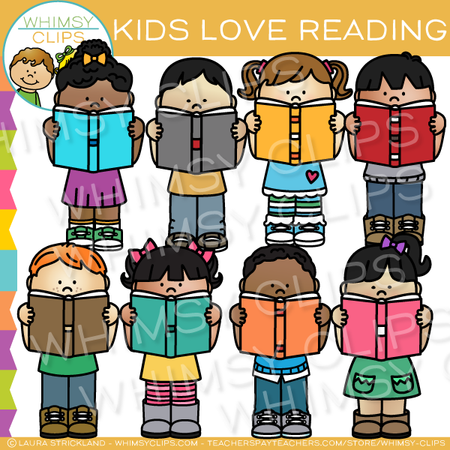 Kids Reading Clip Art