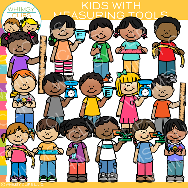 Kids with Measurement Tools Clip Art