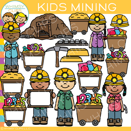 Kids Mining Clip Art