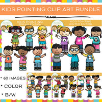 Kids Pointing Clip Art