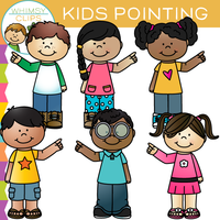 Kids Pointing Clip Art