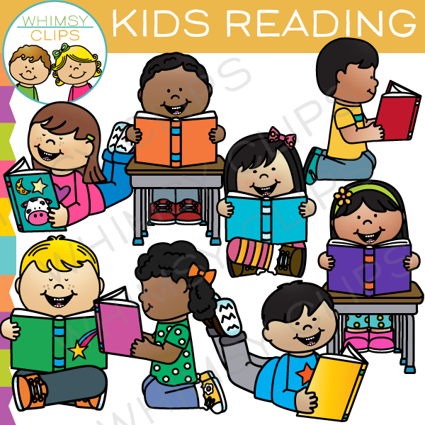 Kids Reading Clip Art