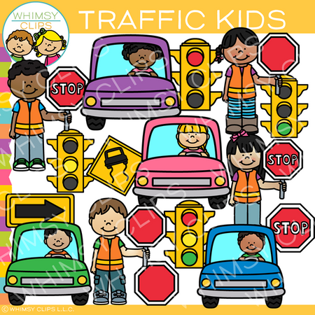 Kids Traffic Clip Art