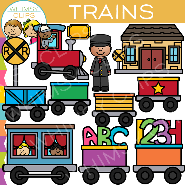 Kids Train Ride Clip Art