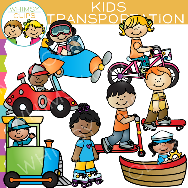Kids Transportation Clip Art