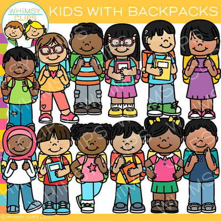 animated kids with backpacks Kids with Backpacks Clip Art, Images & Illustrations