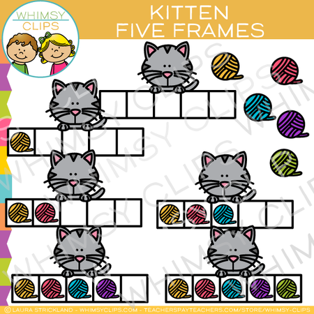 Kitten Five Frames Clip Art