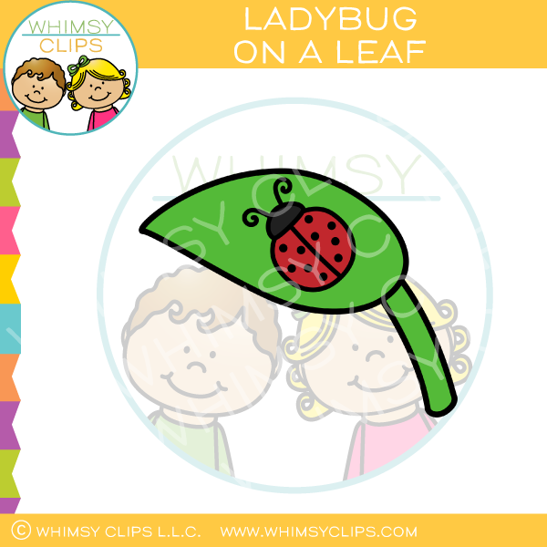 Ladybug On A Leaf Clip Art
