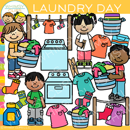 Kids Laundry Clip Art