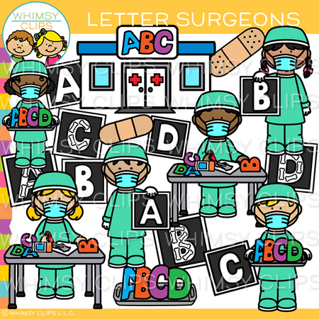Letter and Word Surgeons Clip Art