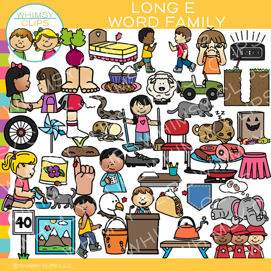 Long E Word Family Clip Art