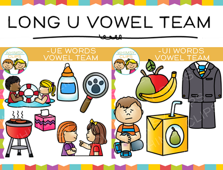 Vowel Team Long U Clip art Bundle