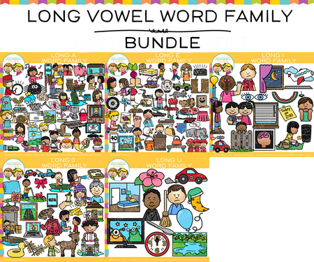 Long Vowel Word Family Clip Art Bundle