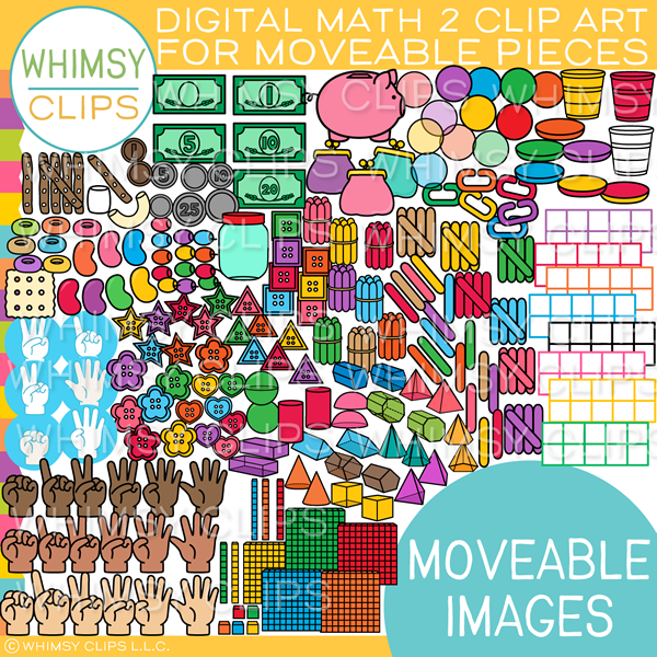 Moveable Math Clip Art TWO for Paperless Resources – Whimsy Clips