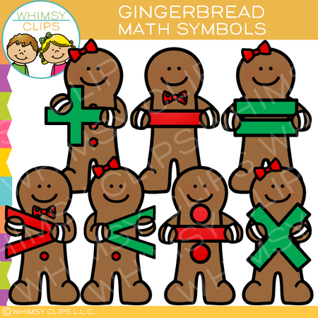 Gingerbread Math Symbols Clip Art