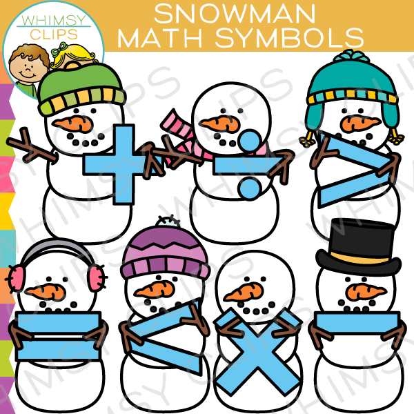 Cute Snowman Math Symbols Clip Art – Whimsy Clips