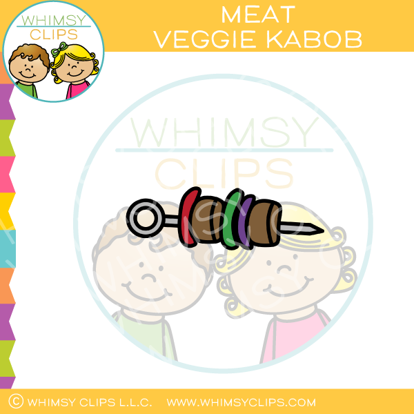 Meat And Veggie Kabob Clip Art