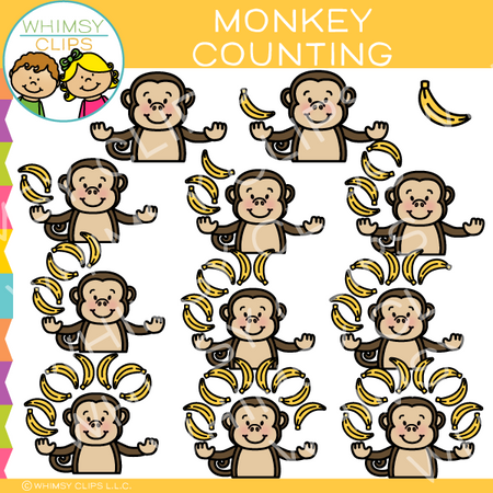 Monkey Counting Clip Art