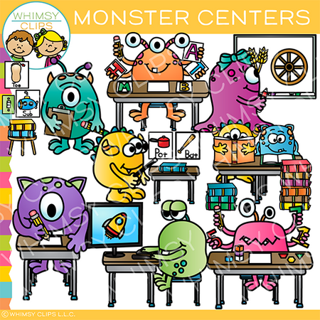 Monster Classroom Centers Clip Art
