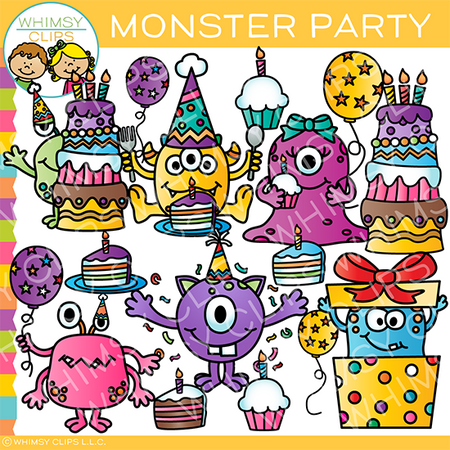 Monster Party Clip Art