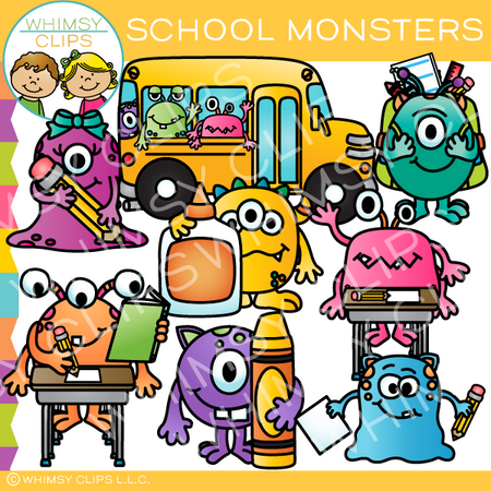 School Monsters Clip Art