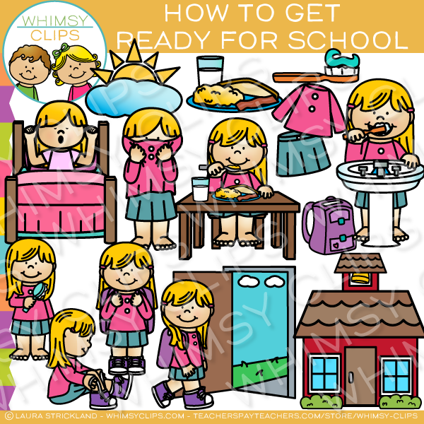 Get Ready for School Daily Routines Clip Art