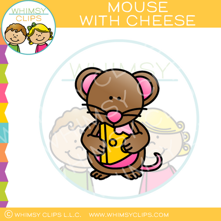 Mouse Eating Cheese Clip Art