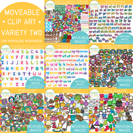 Moveable Clip Art Bundle TWO for Paperless Resources