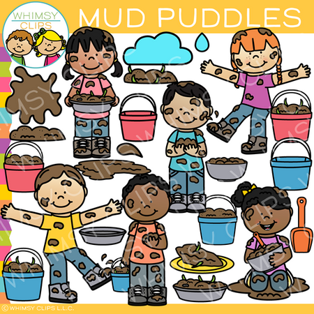 Mud Puddles and Mud Pie Clip Art