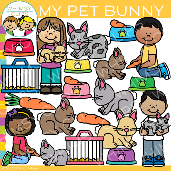 Kids Pet Bunny Clip Art