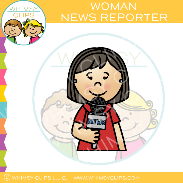 Woman News Reporter Clip Art