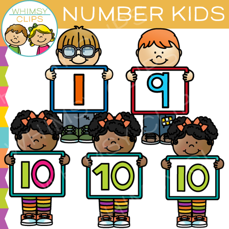 Number Kids Clip Art