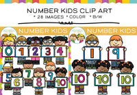 Number Kids Clip Art 