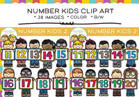 11 to 20 Number Kids Clip Art
