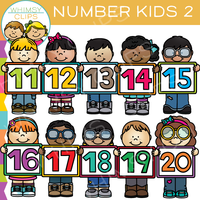 11 to 20 Number Kids Clip Art