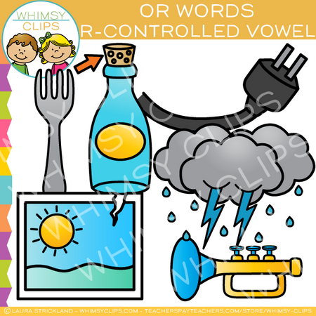 OR Words R Controlled Vowel Clip Art