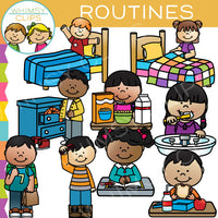 Kids Daily Routine Clip Art