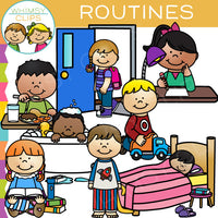 Kids Daily Routine Clip Art